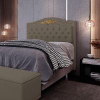 Cabeceira Cama Box Casal King 195cm Com Tachas Imperial J02 Sintético Areia - Mpozenato - 2