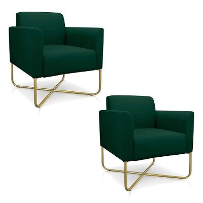 Kit 2 Poltronas Decorativas Maressa S23 Suede Verde Ibiza