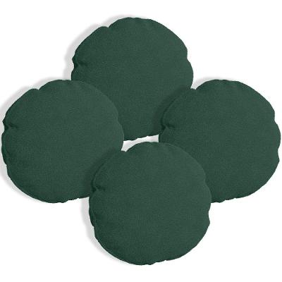 Kit 4 Almofadas Bolacha Redonda Cookie Boucle Verde Escuro