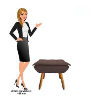 Kit 2 Puffs Decorativos Sala De Estar Pés Palito Opla Suede Marrom - Ibiza - 4