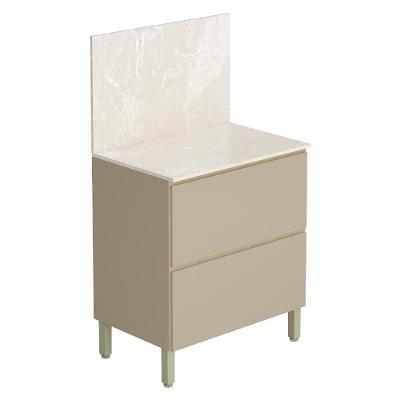 Balcão Com Tampo Cozinha Art Com 1 Porta E 1 Gaveta Vanilla Travertino