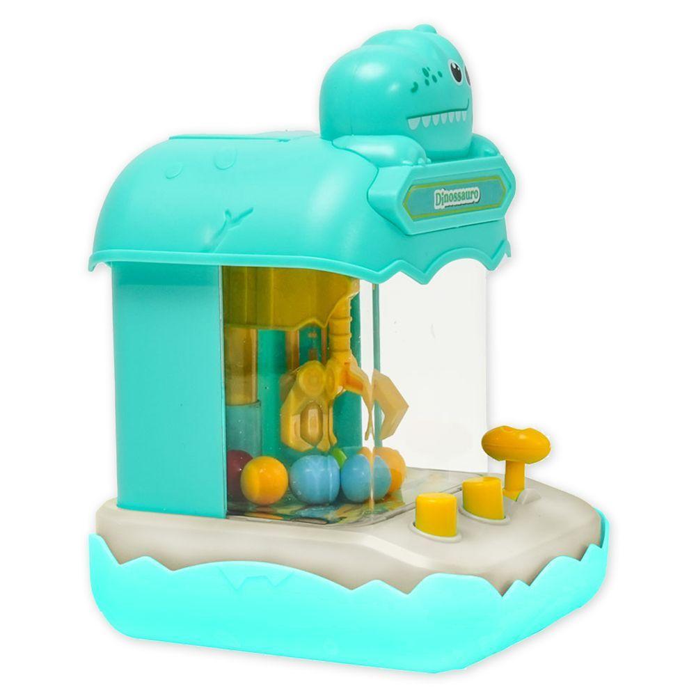 Mini Máquina De Bola Pega Premio Jogo Com Garra Divertido Dino Azul - 6