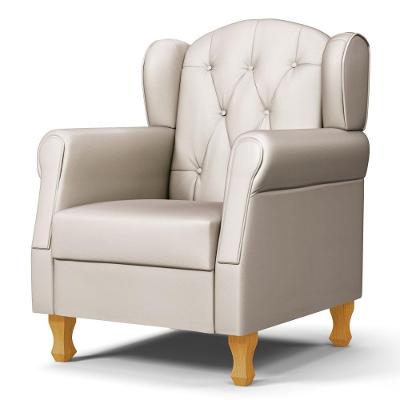 Poltrona De Amamentação Com Pés De Madeira Letícia Sintético Bege - Phoenix