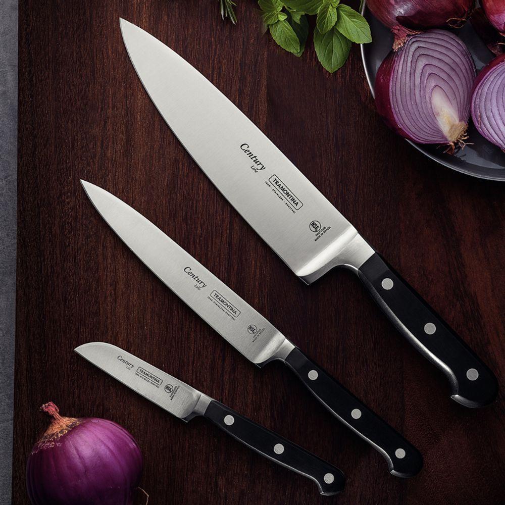 Jogo De Facas 3 Peças Tramontina Century 24099037 Preto - 4