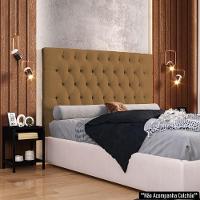 Cabeceira Casal Queen 160cm Cristal Boucle Mostarda E 2 Mesas Laterais Plaza Lc1 Preto - Mpozenato - 8