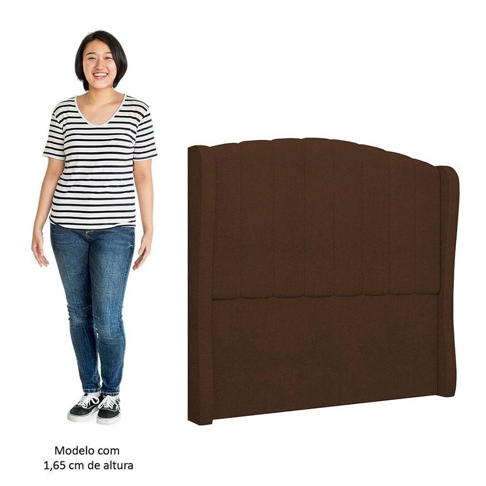 Cabeceira Casal Cama Box 140cm Glenda I02 Bouclê Marrom - Mpozenato - 5