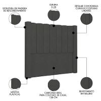 Cabeceira Casal Cama Box 140cm Claire I02 Veludo Chumbo - Mpozenato - 3