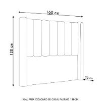 Cabeceira Casal Cama Box 140cm Claire I02 Veludo Chumbo - Mpozenato