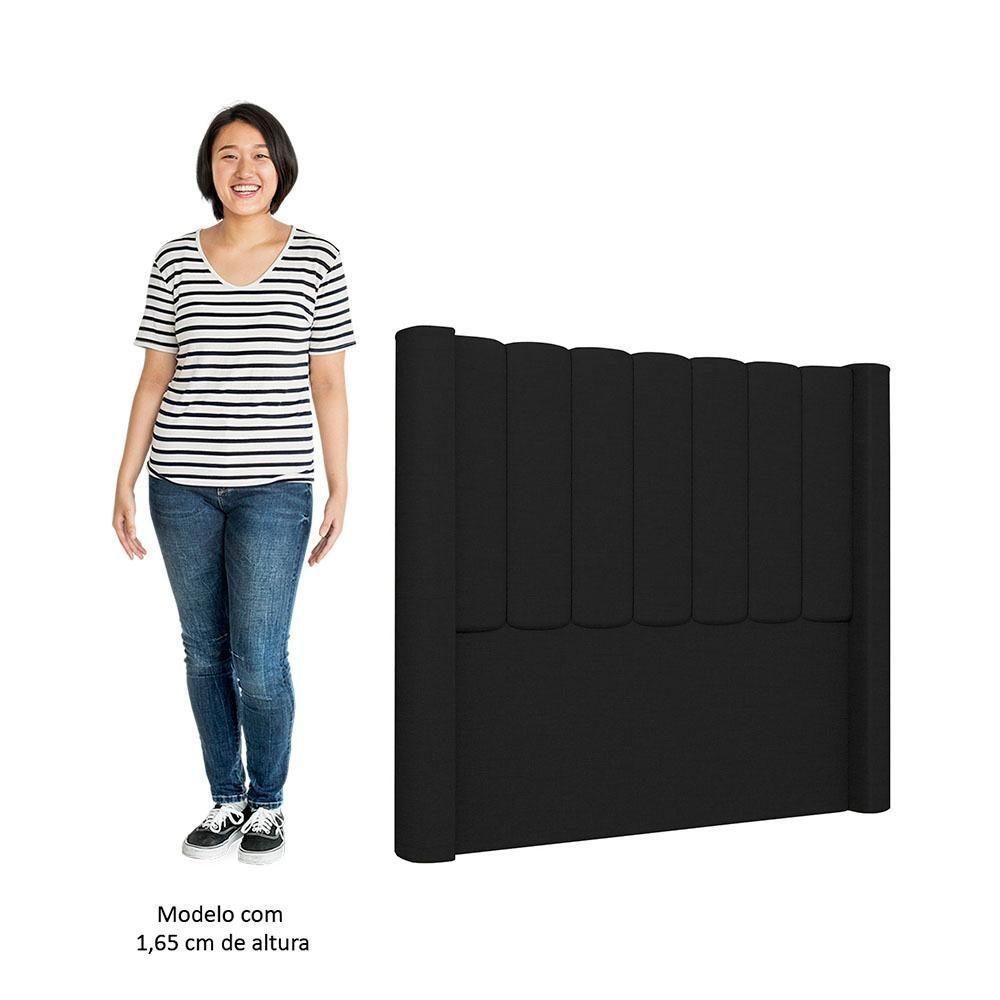 Cabeceira Casal Cama Box 140cm Claire I02 Linho Preto - Mpozenato - 2