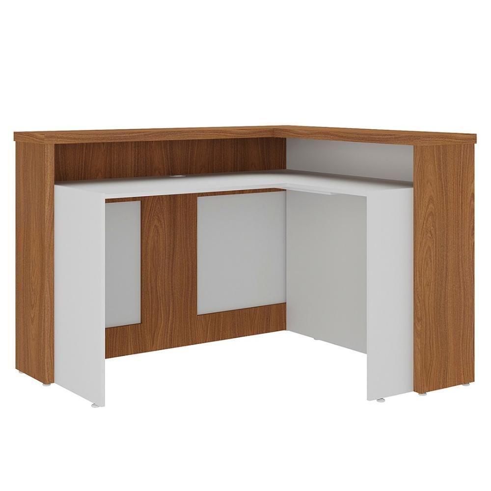 Balcão De Atendimento Recepção 135cm Corp A06 Freijó-branco - Mpozenato - 9