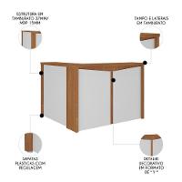 Balcão De Atendimento Recepção 135cm Corp A06 Freijó-branco - Mpozenato - 3