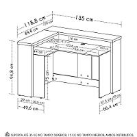 Balcão De Atendimento Recepção 135cm Corp A06 Freijó-branco - Mpozenato