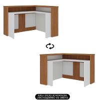 Balcão De Atendimento Recepção 135cm Corp A06 Freijó-branco - Mpozenato - 5