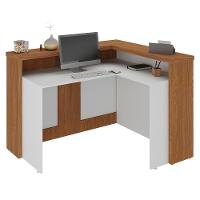 Balcão De Atendimento Recepção 135cm Corp A06 Freijó-branco - Mpozenato - 6