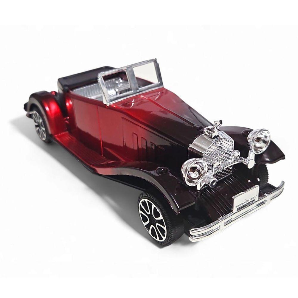 Carrinho Miniatura Antigo Clássico Fricção Colecionável 24cm Vermelho Jr0866 - 1