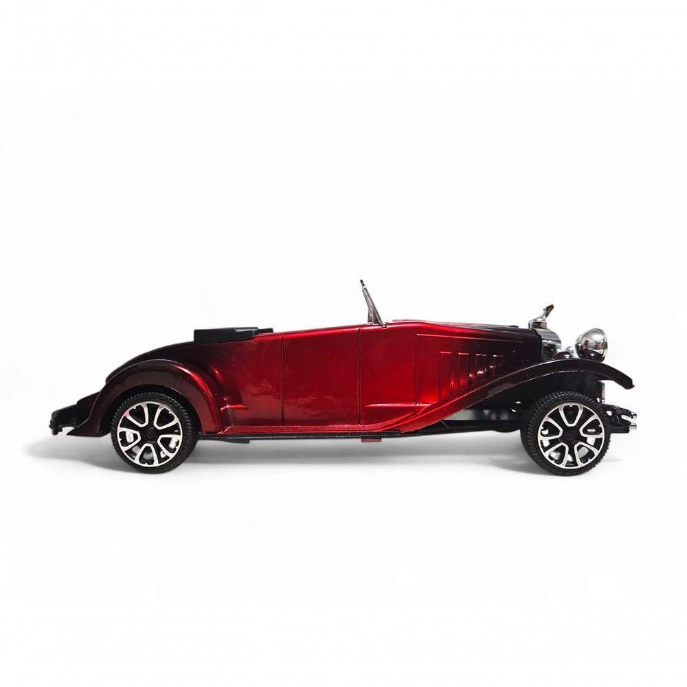 Carrinho Miniatura Antigo Clássico Fricção Colecionável 24cm Vermelho Jr0866 - 3