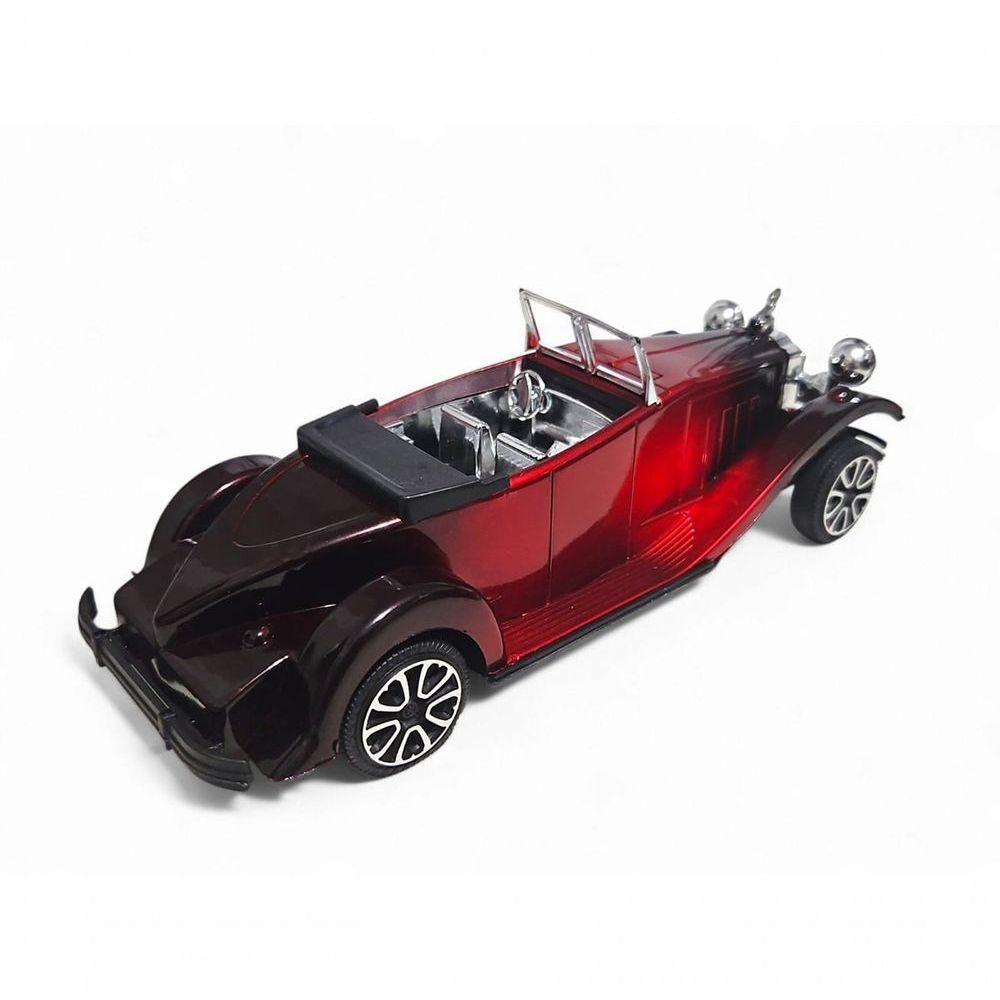 Carrinho Miniatura Antigo Clássico Fricção Colecionável 24cm Vermelho Jr0866 - 4