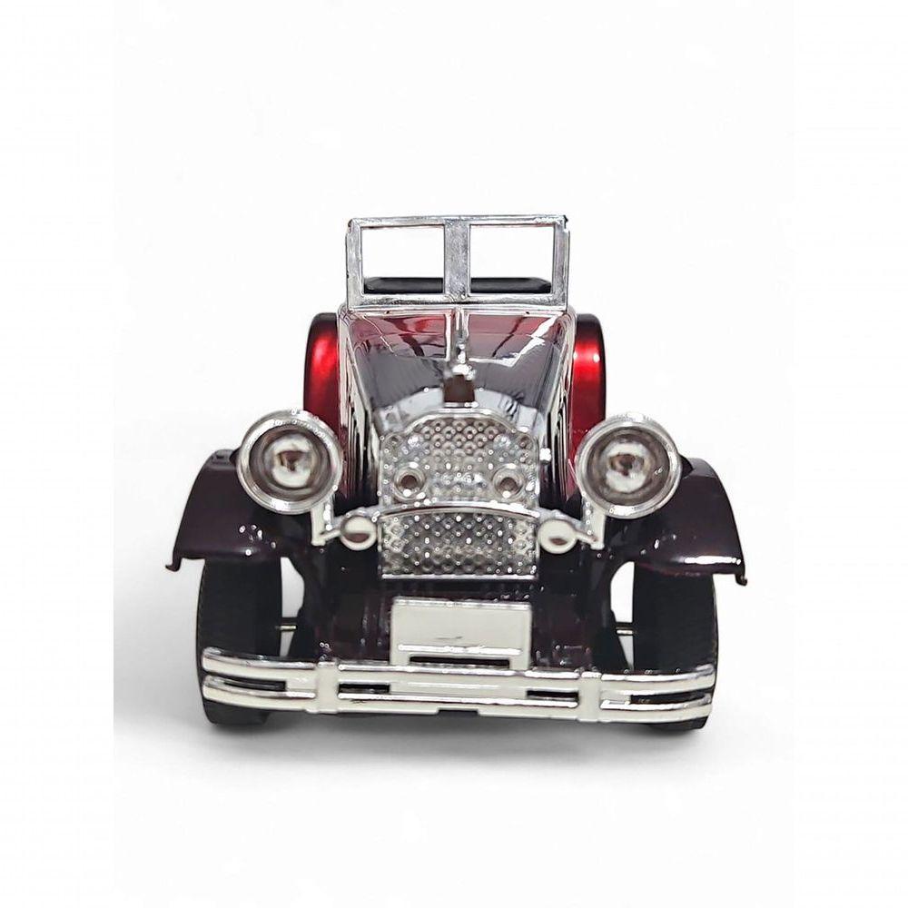 Carrinho Miniatura Antigo Clássico Fricção Colecionável 24cm Vermelho Jr0866 - 5
