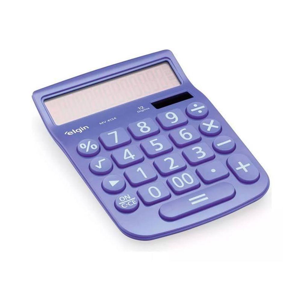 Calculadora Mesa Visor 12 Dig. Azul Mv-4134 Elgin - 2