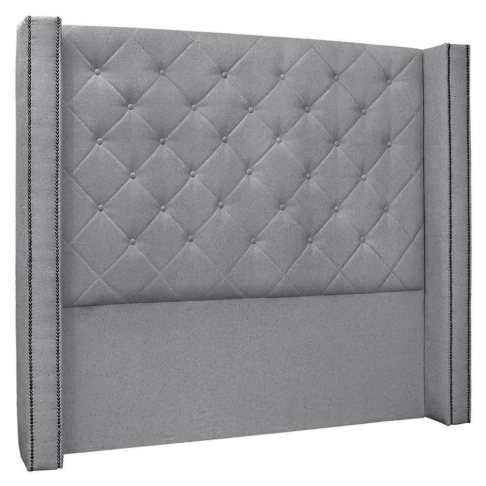 Cabeceira Casal Queen Cama Box 160cm Louise S06 Linho Cinza - Mpozenato - 1