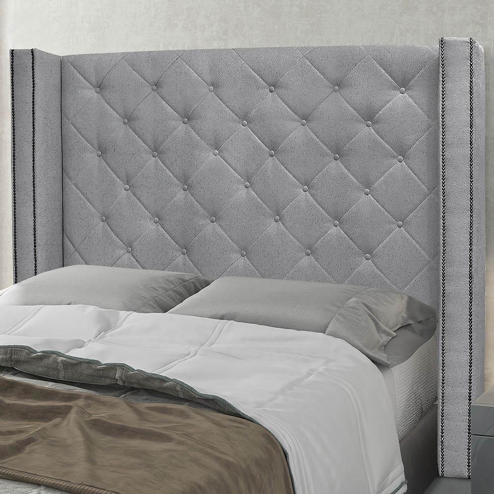 Cabeceira Casal Queen Cama Box 160cm Louise S06 Linho Cinza - Mpozenato - 2