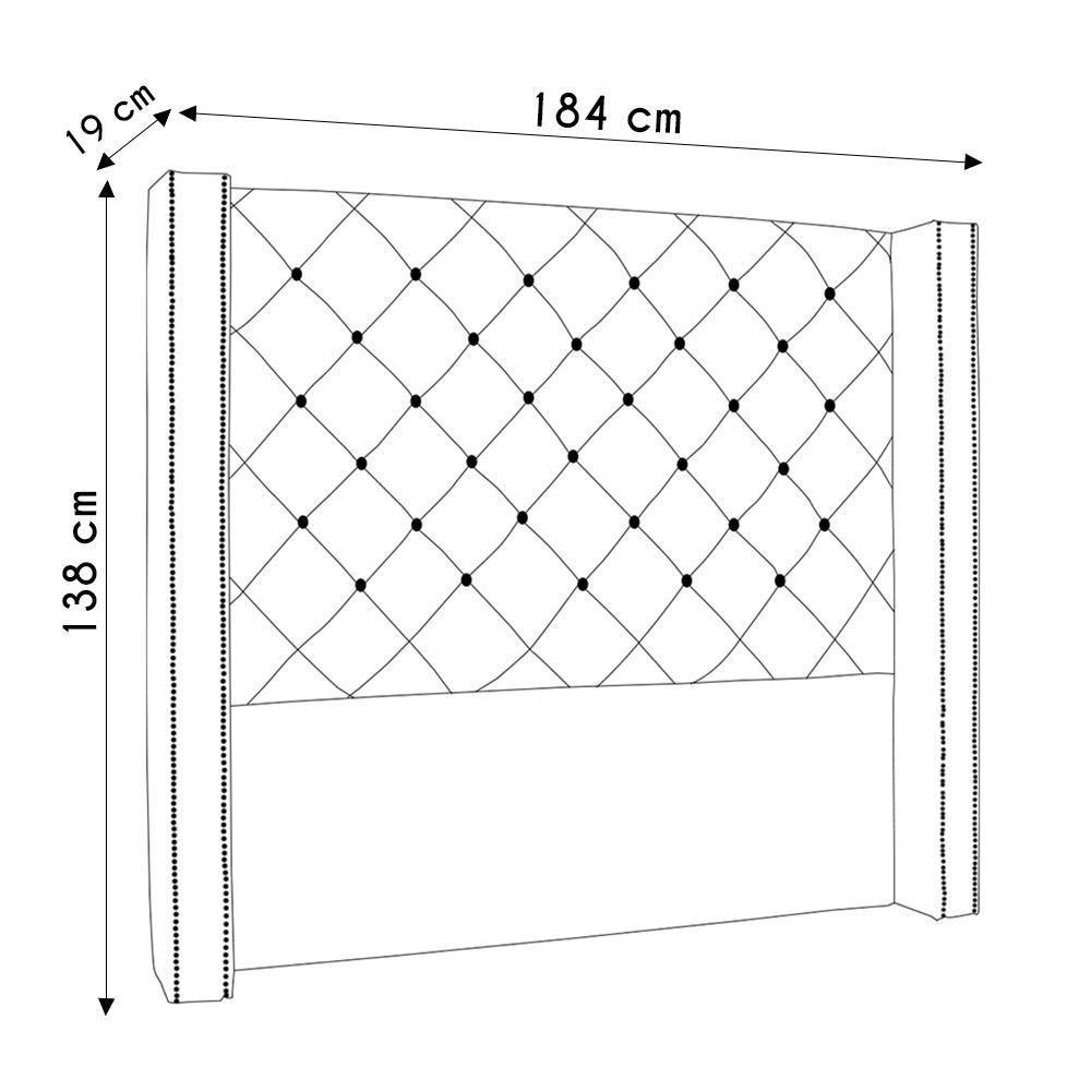 Cabeceira Casal Queen Cama Box 160cm Louise S06 Linho Cinza - Mpozenato - 4