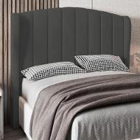 Cabeceira Casal Queen Cama Box 160cm Glenda I02 Veludo Chumbo - Mpozenato - 2