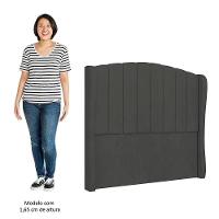 Cabeceira Casal Queen Cama Box 160cm Glenda I02 Veludo Chumbo - Mpozenato - 5