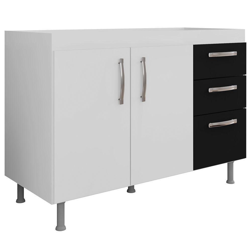 Balcão Gabinete De Pia Sem Tampo 120cm 2 Portas Nathan - Nathy Móveis Rústico-chocolate - 4