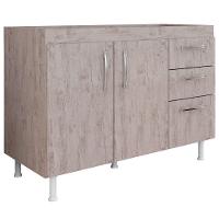 Balcão Gabinete De Pia Sem Tampo 120cm 2 Portas Nathan - Nathy Móveis Rústico-chocolate - 3