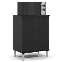 Balcão De Cozinha Com Tampo 2 Portas 61cm Italy Preto - Ej Móveis - 1