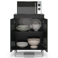 Balcão De Cozinha Com Tampo 2 Portas 61cm Italy Preto - Ej Móveis - 5