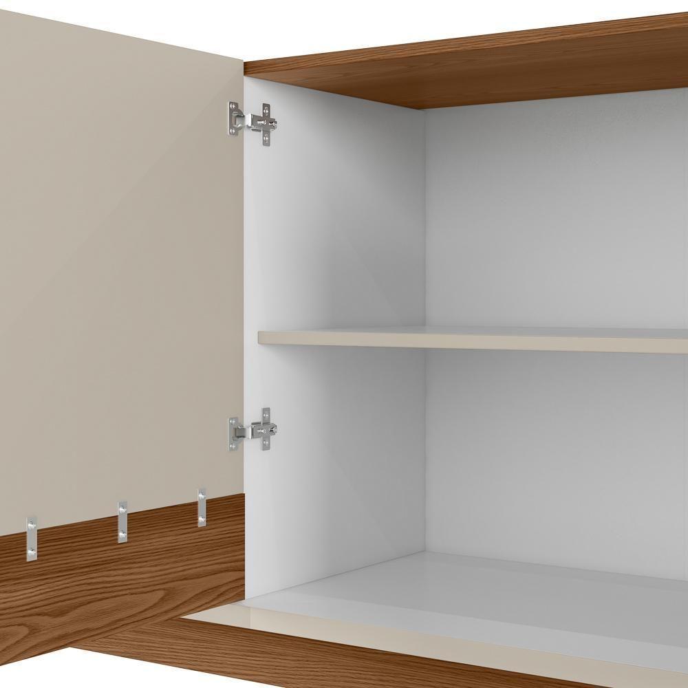 Balcão Buffet 160cm 4 Portas Pés Retrô Luzzo L06 Freijó-off White - Mpozenato - 3