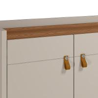 Balcão Buffet 160cm 4 Portas Pés Retrô Luzzo L06 Freijó-off White - Mpozenato - 6