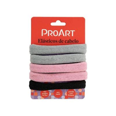 Elásticos De Cabelo 6 Unidades Proart Sem Metal, Não Marcam Os Fios, Perfeitos Para Penteados Rosa-cinza