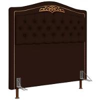 Cabeceira Cama Box Casal 140cm Com Tachas Imperial J02 Sintético Marrom Escuro - Mpozenato - 1