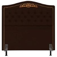 Cabeceira Cama Box Casal 140cm Com Tachas Imperial J02 Sintético Marrom Escuro - Mpozenato - 3