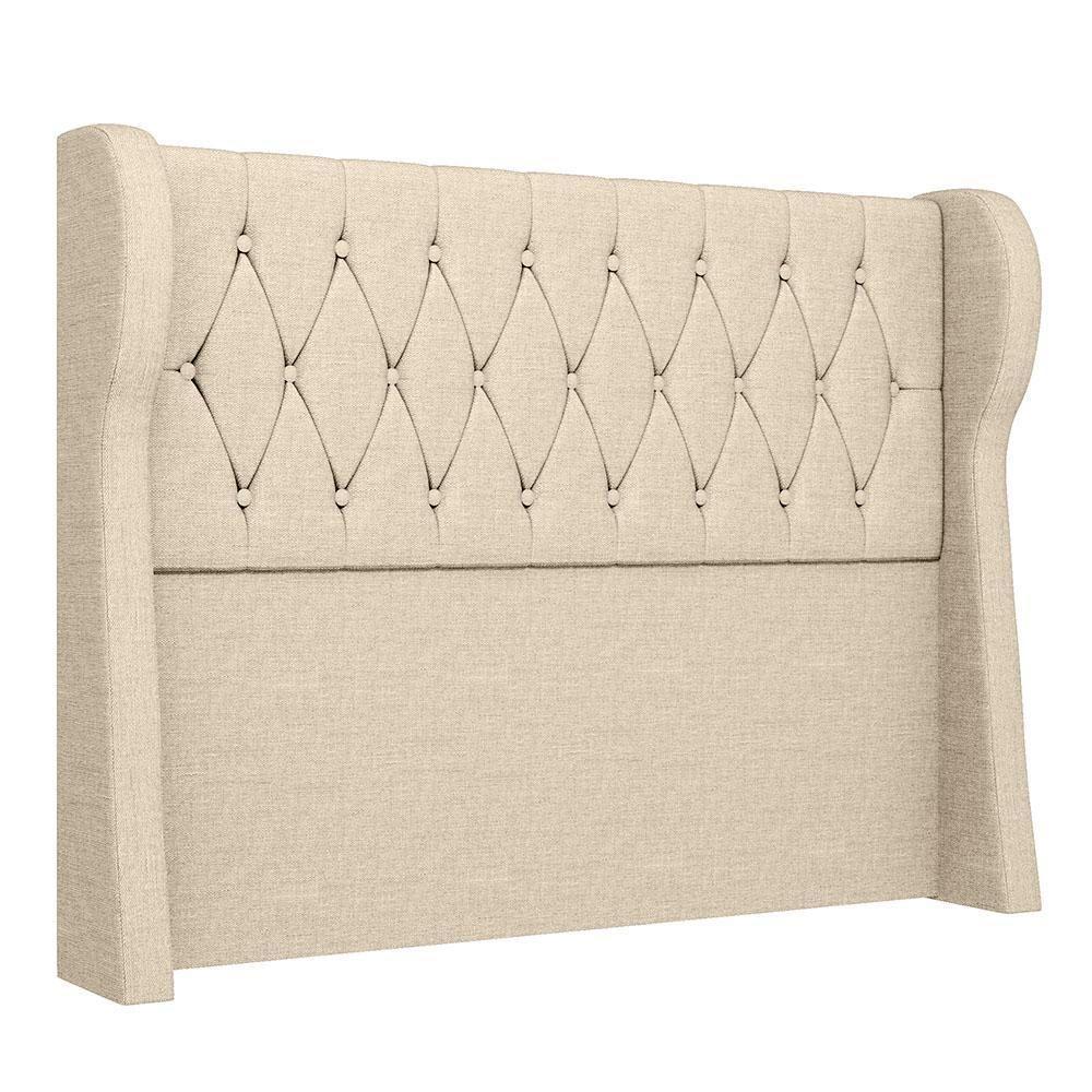 Cabeceira Casal King Cama Box 195cm Malva I02 Linho Bege - Mpozenato - 1