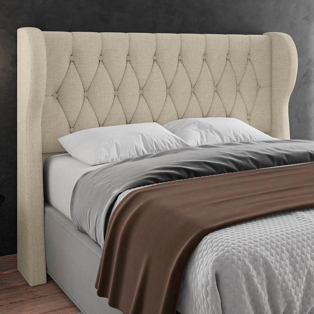Cabeceira Casal King Cama Box 195cm Malva I02 Linho Bege - Mpozenato - 2