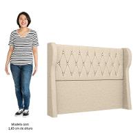 Cabeceira Casal King Cama Box 195cm Malva I02 Linho Bege - Mpozenato - 5