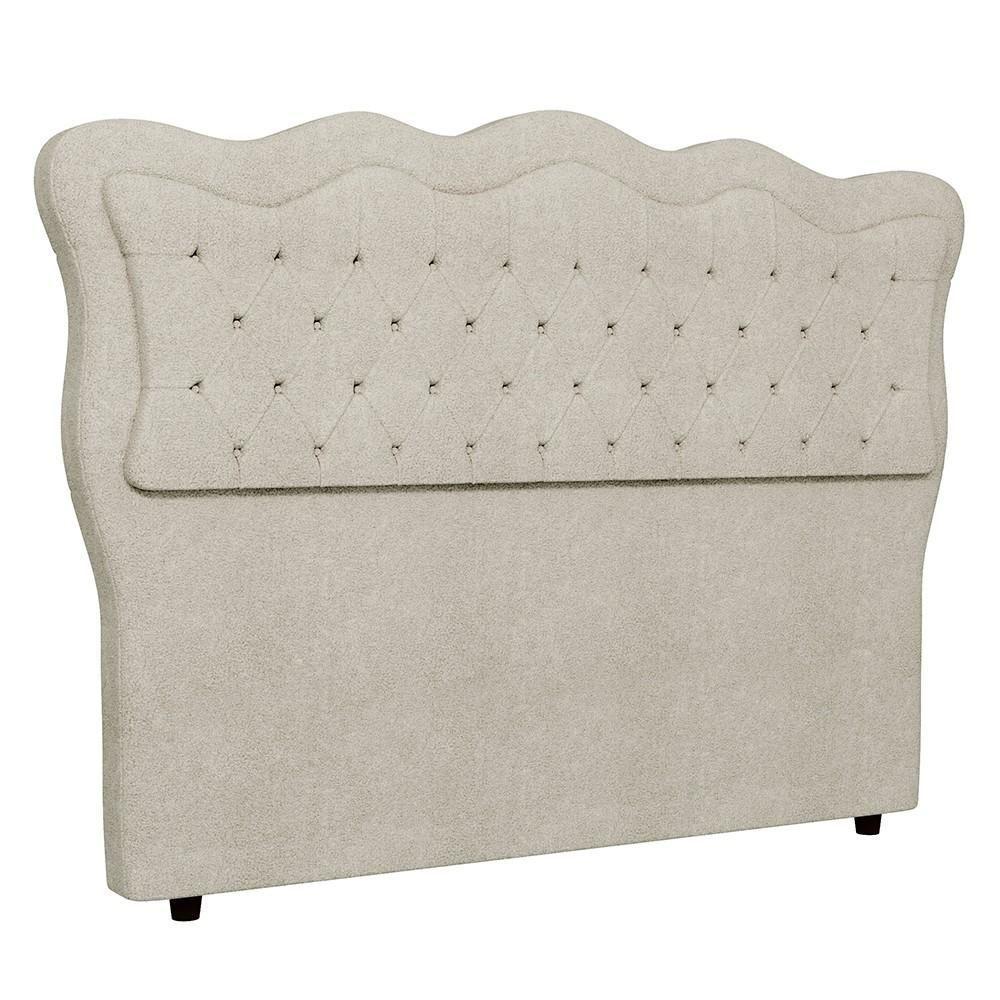 Cabeceira Casal Queen Cama Box 160cm Oregon I02 Bouclê Bege - Mpozenato - 1