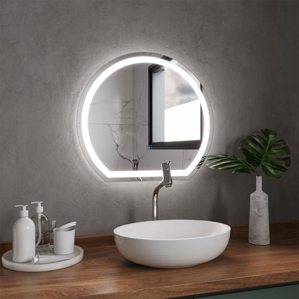 Espelho Redondo Com Led 45x50cm Touch Bivolt Moderno Led Frio - 2