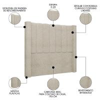 Cabeceira Casal King Cama Box 195cm Claire I02 Bouclê Bege - Mpozenato - 3