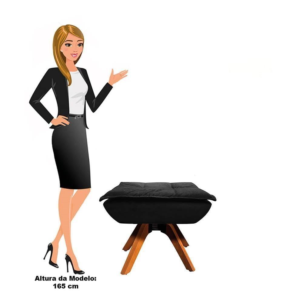 Kit 2 Puffs Decorativos Sala De Estar Giratória Giromad Opla Suede Preto - Ibiza - 4