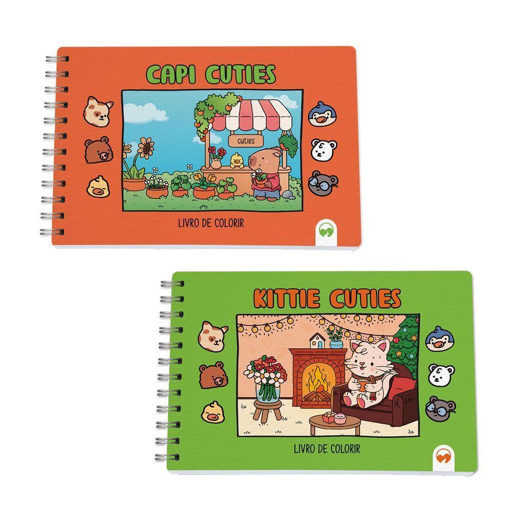 Kit 2 Livro De Colorir Cuties 128 Páginas Capi E Kittie - 1