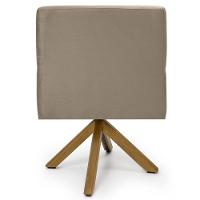 Kit 2 Poltronas Decorativas Giratórias Base Giromad Madeira Angel Veludo C-68 Marrom Claro - Domi - 3