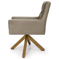Kit 2 Poltronas Decorativas Giratórias Base Giromad Madeira Angel Veludo C-68 Marrom Claro - Domi - 5