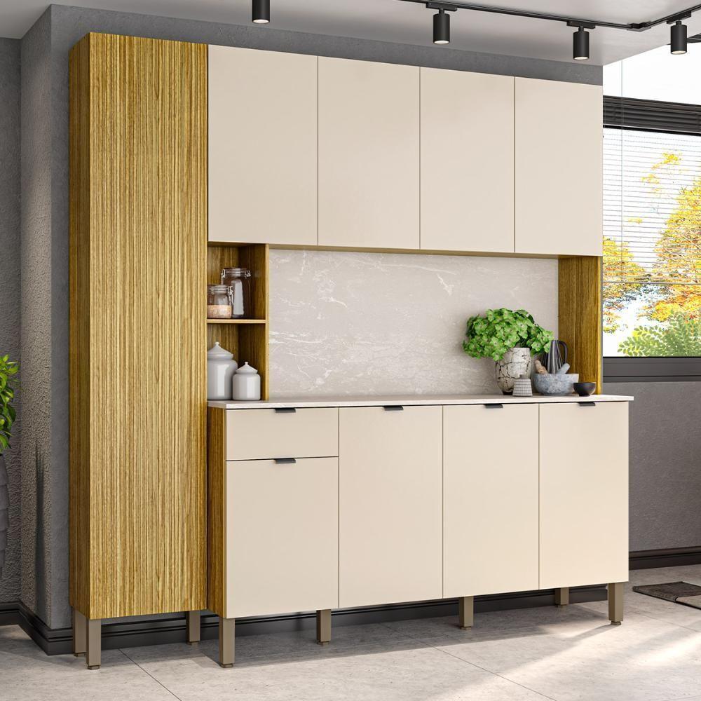 Armário De Cozinha Pulse 9 Portas E 1 Gaveta Freijó Vanilla Riscatto - 2