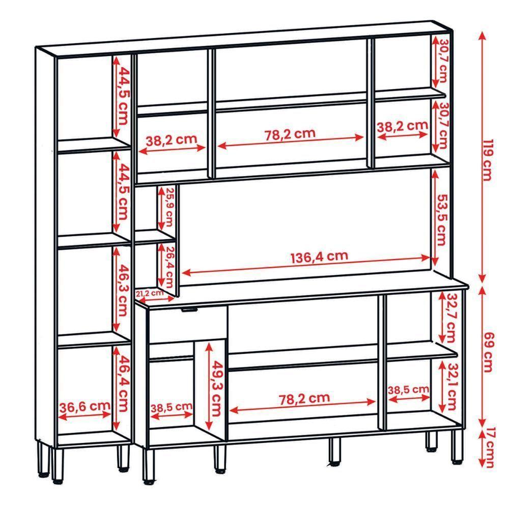 Armário De Cozinha Pulse 9 Portas E 1 Gaveta Freijó Vanilla Riscatto - 3