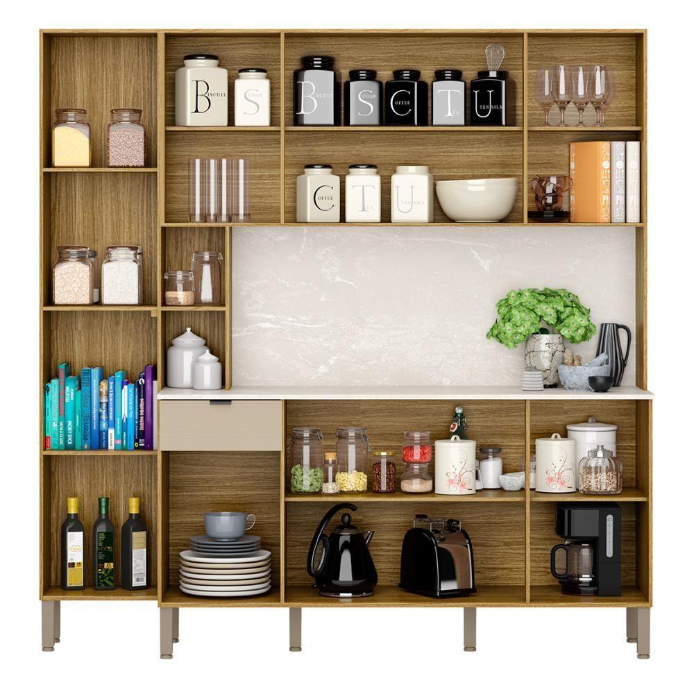 Armário De Cozinha Pulse 9 Portas E 1 Gaveta Freijó Vanilla Riscatto - 5